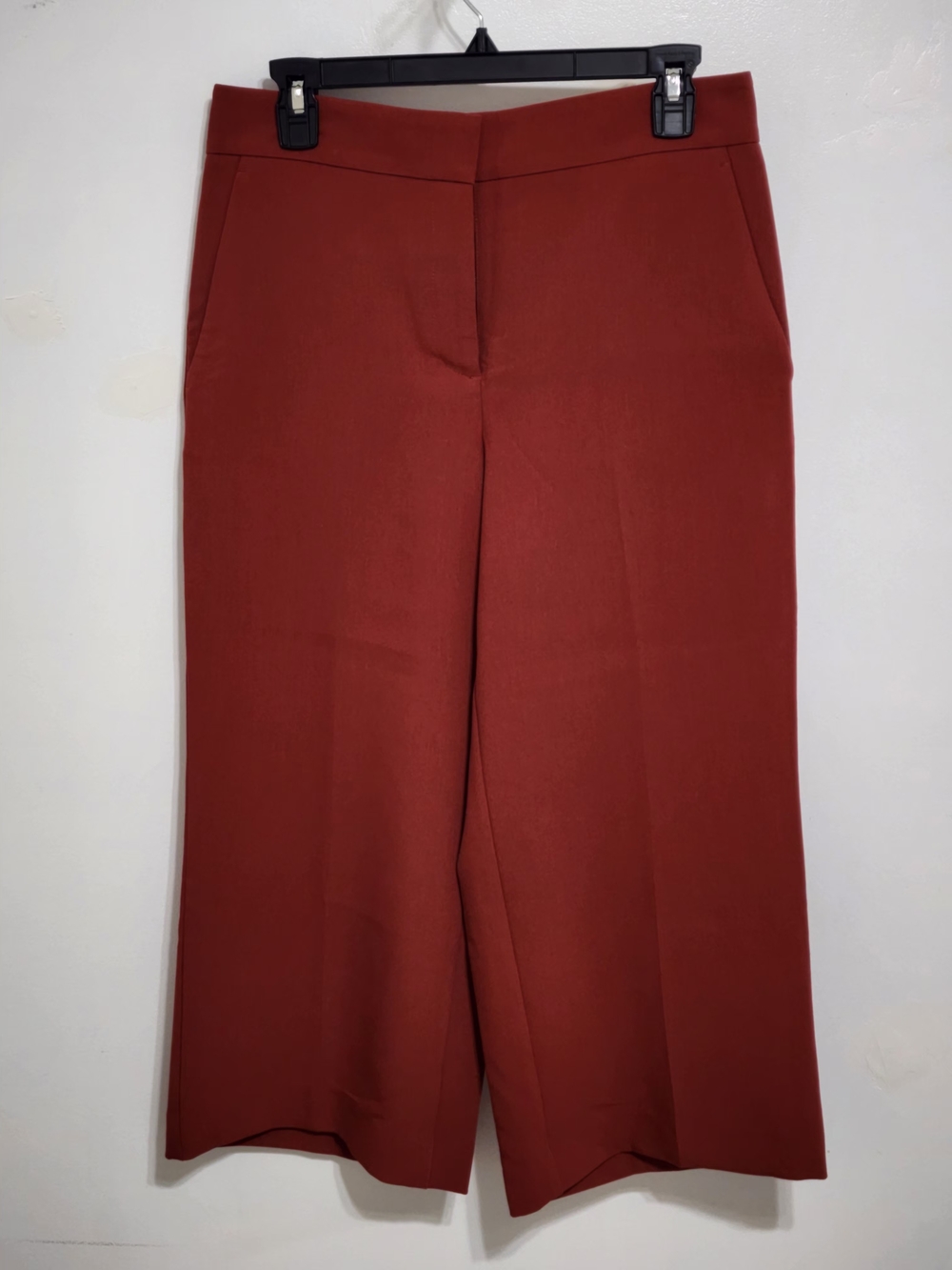 Ann Taylor Wide-Leg Cropped Pants in burnt orange